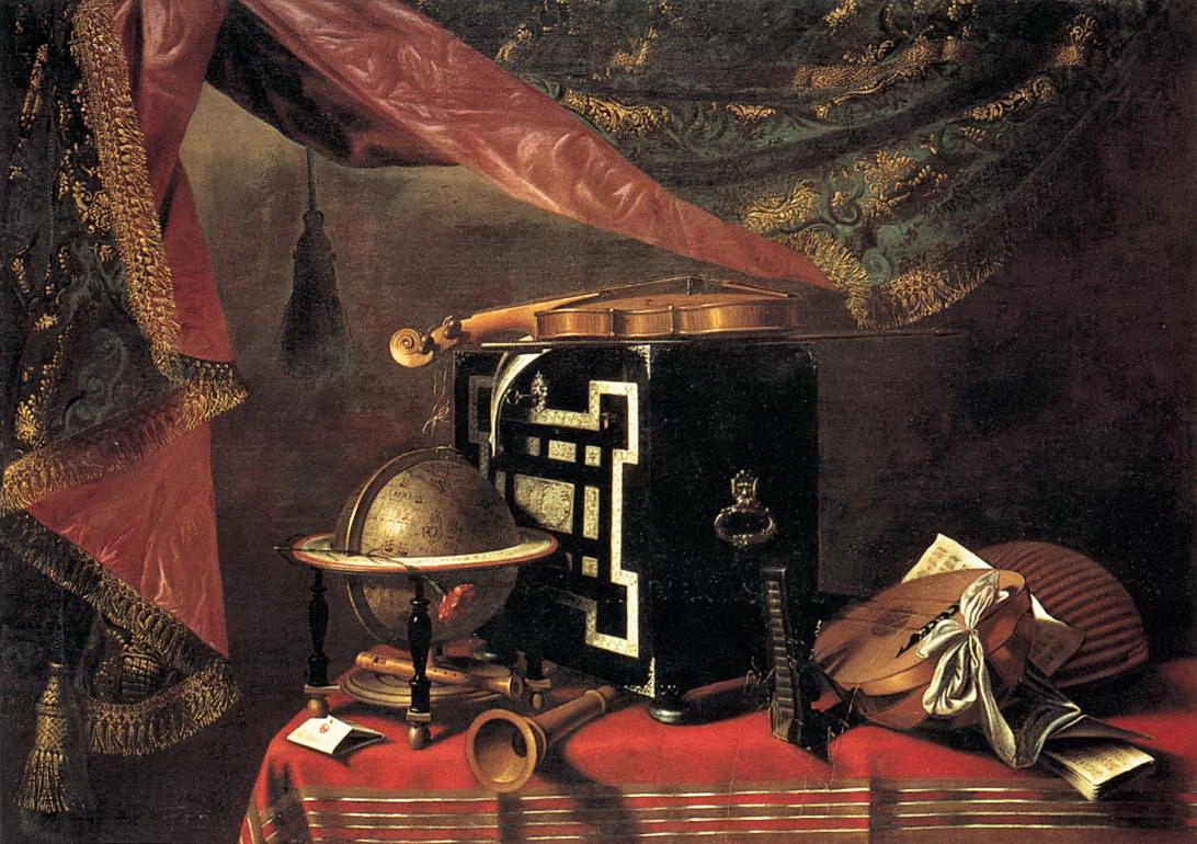 Natura morta con strumenti - Gallerie dell'Accademia di Venezia, Baschenis Evaristo, attribuito